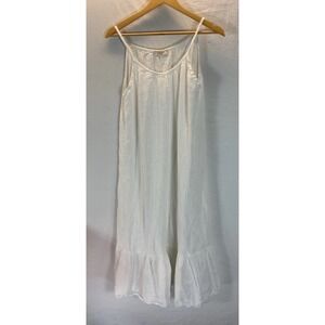 Bellambia White Linen maxi Dress Size LG Italy ruffled beach casual lagenlook